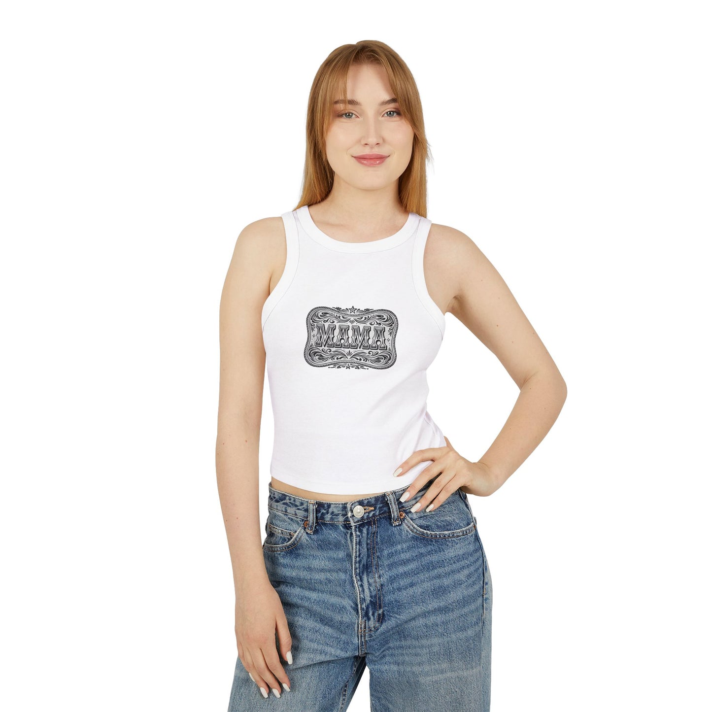 MAMA Rib Racer Tank | Western-Inspired Fitted Tank