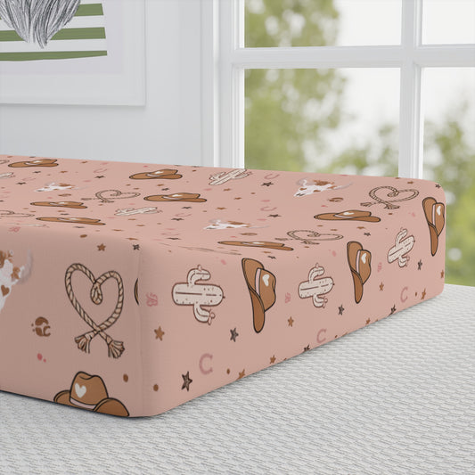 Prairie Hearts Changing Pad Cover | Valentine’s Day Western Nursery Essential
