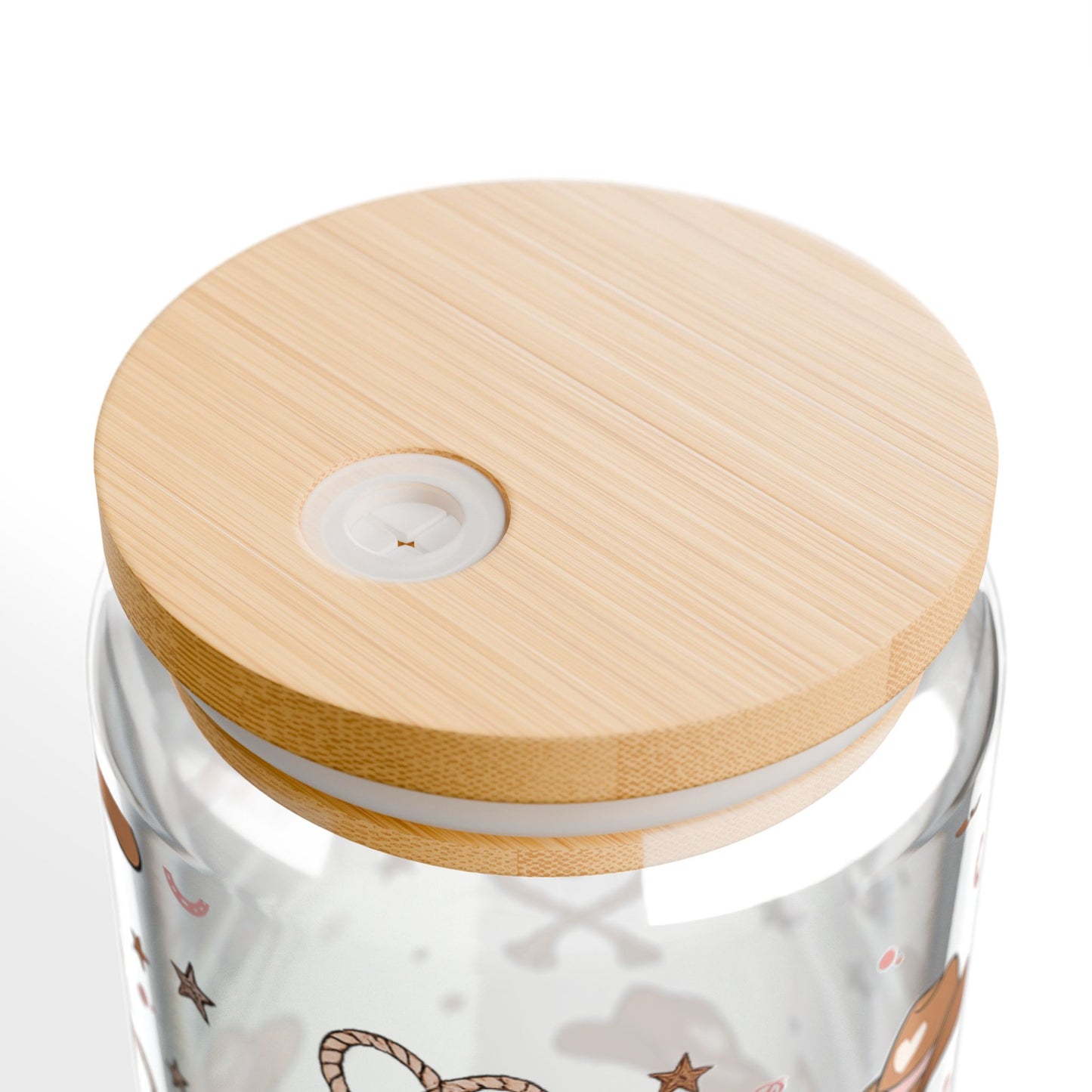Prairie Hearts 16oz Glass Sipper | Western Cowgirl Tumbler