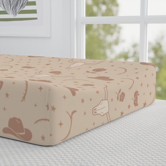 Dusty Rose Cowgirl Baby Changing Pad Cover | Western Nursery Essential