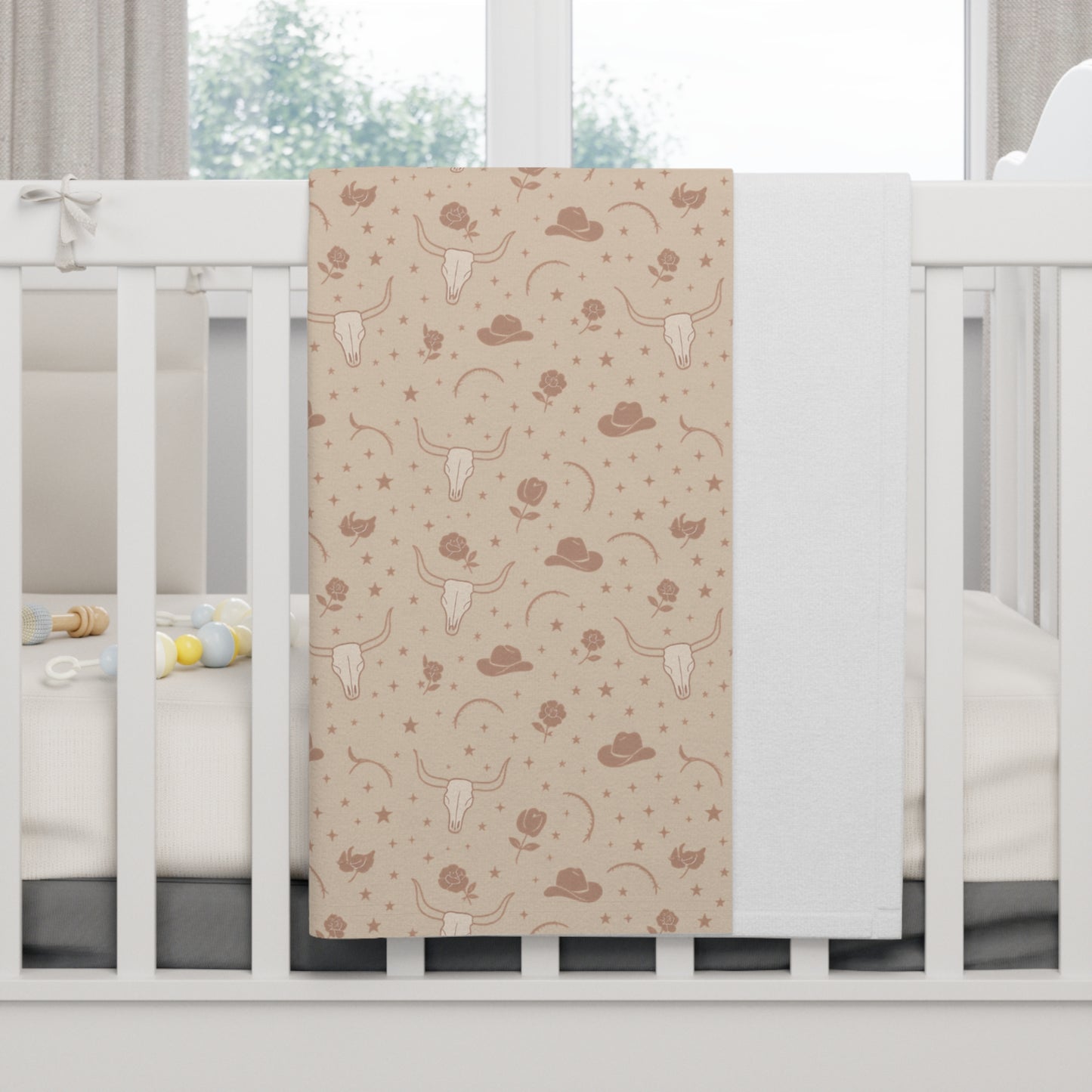 Dusty Rose Cowgirl Baby Blanket | Soft Western Nursery Essential