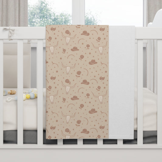 Dusty Rose Cowgirl Baby Blanket | Soft Western Nursery Essential
