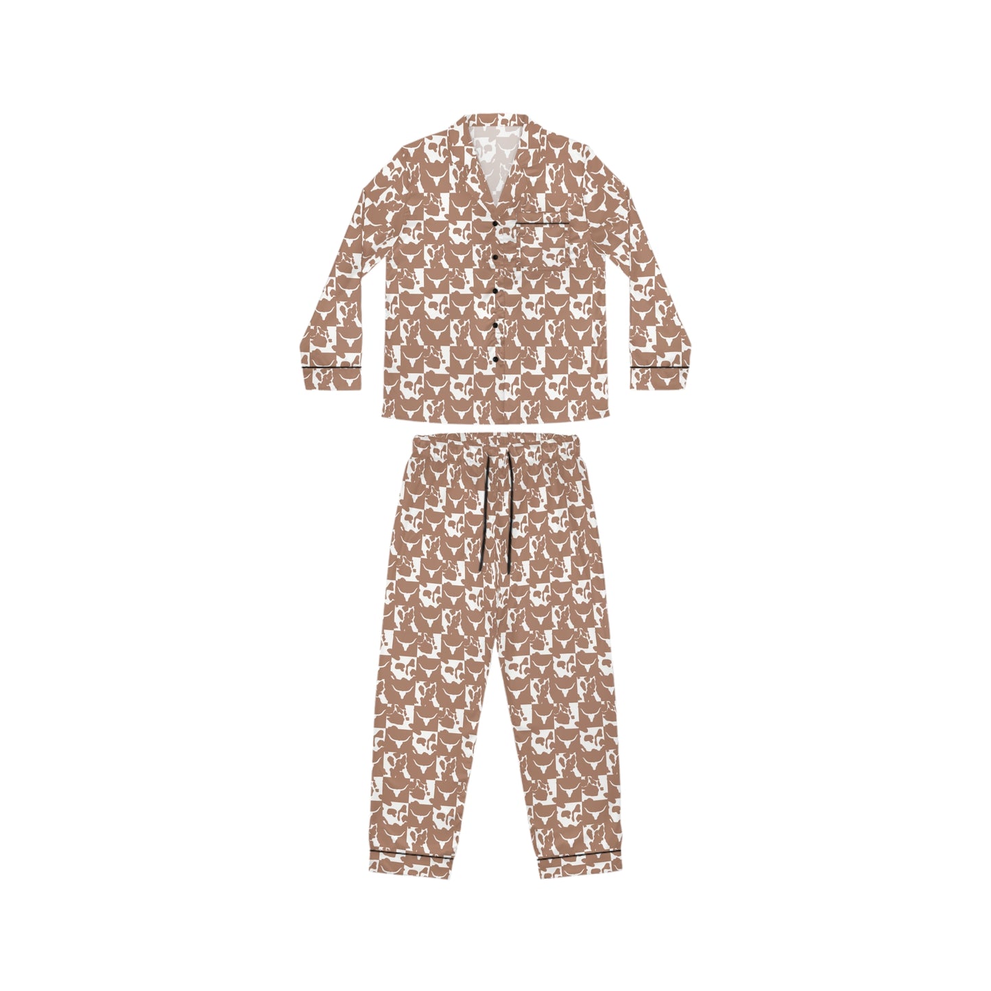 Cowhide Check Satin Pajama Set | Women's Sleepwear