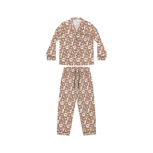 Cowhide Check Satin Pajama Set | Women's Sleepwear