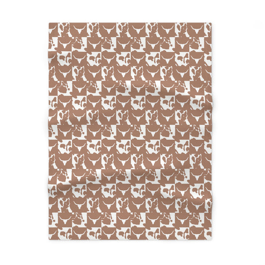 Cowhide Check Baby Blanket | Soft Western Nursery Essential