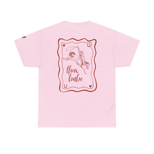 Thnx Babe Cowgirl Heart Statement Tee | Everyday Graphic T-Shirt