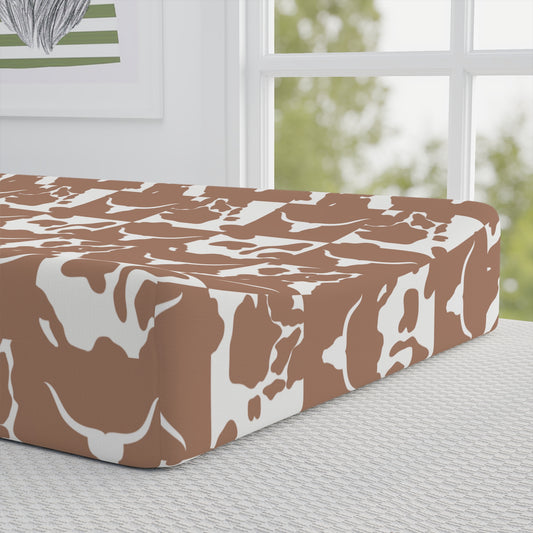 Cowhide Check Baby Changing Pad Cover | Western Nursery Essential