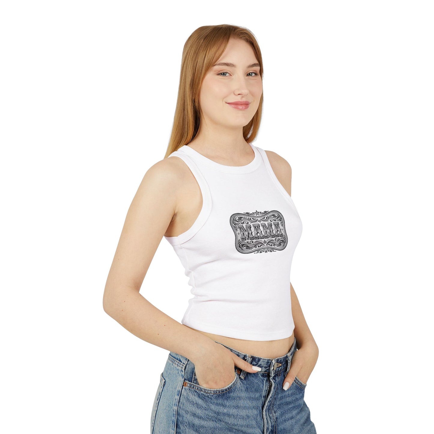 MAMA Rib Racer Tank | Western-Inspired Fitted Tank