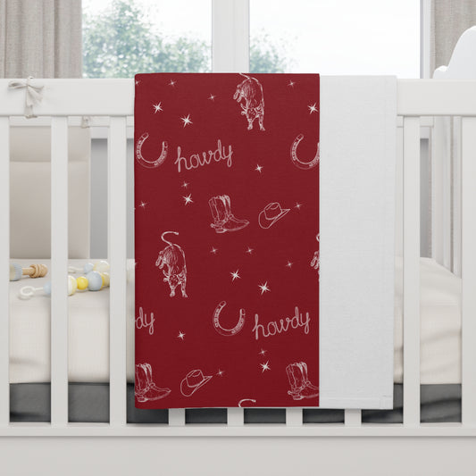 Howdy Baby Blanket | Soft Western Nursery Essential