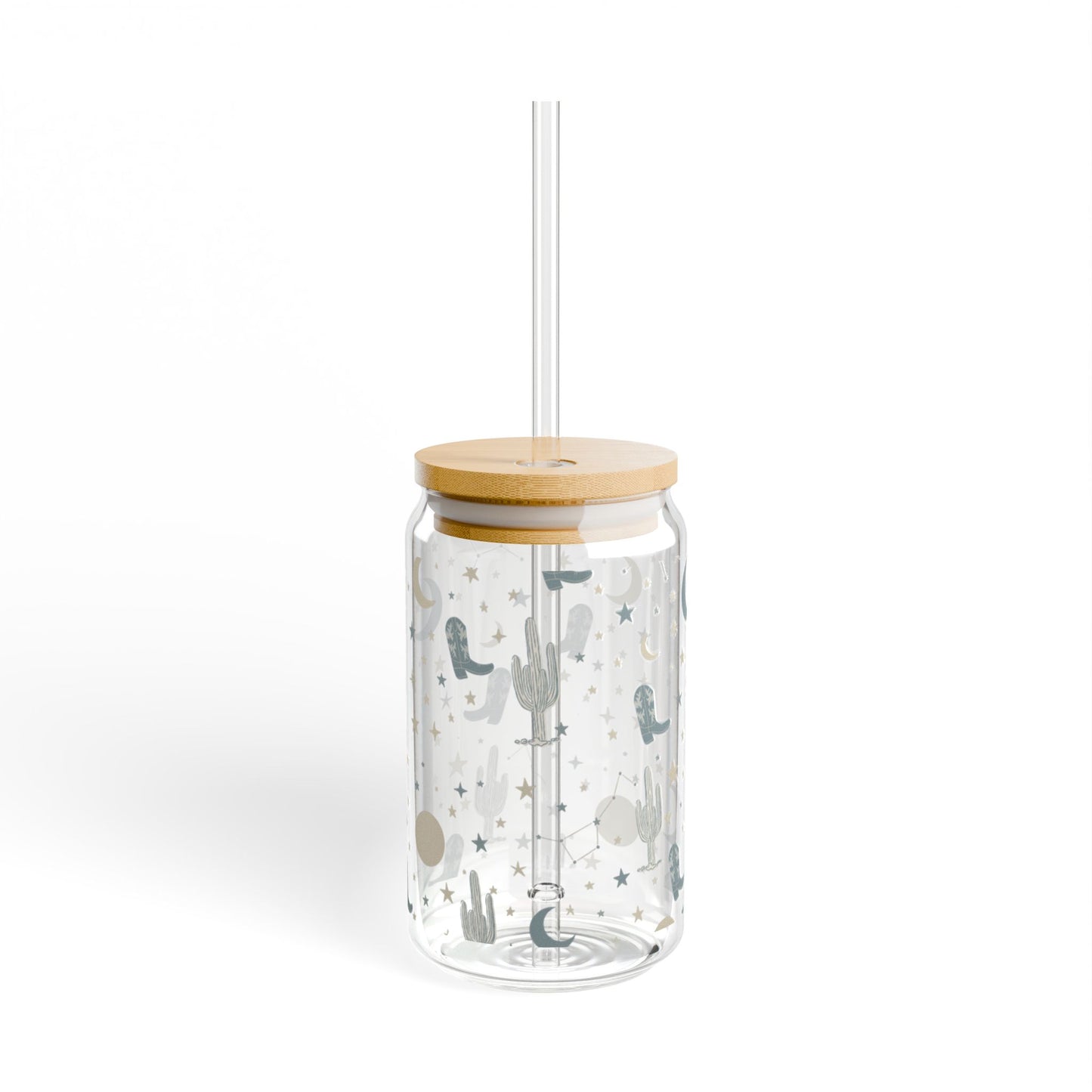 Moonlit Mesa 16oz Glass Sipper | Western Desert Tumbler